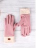 Fashion Touch Screen Gloves with Faux Leather Label