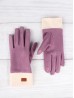 Fashion Touch Screen Gloves with Faux Leather Label