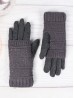 Cable Knit Double Layered Touch Screen Gloves W/ Rhinestones