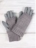 Cable Knit Double Layered Touch Screen Gloves W/ Rhinestones