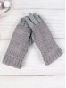 Cable Knit Double Layered Touch Screen Gloves W/ Rhinestones