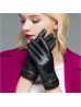 Women's PU Touch Screen Gloves w/ Texture and Button Design