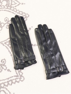 Women's PU Touch Screen Gloves w/ Texture and Button Design Women's PU Touch Screen Gloves w/ Texture and Button Design