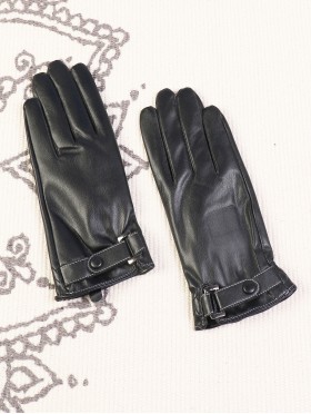 Women's PU Touch Screen Gloves w/ Texture and Button Design Women's PU Touch Screen Gloves w/ Texture and Button Design