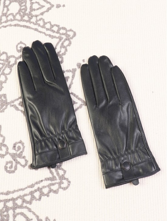 Men 's PU Touch Screen Gloves w/ Texture and Button Design