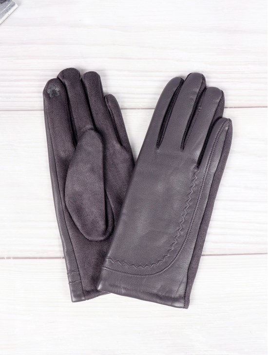 PU Touch Screen Gloves w/ Pattern Design