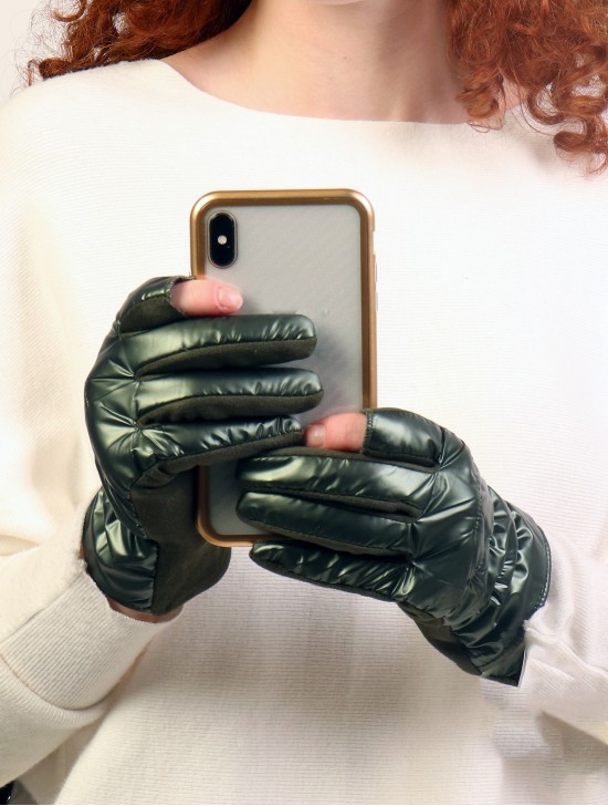 Solid Colour Shiny Bubble Gloves W/ Thumb and index opening 