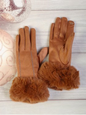 Solid Colour Stitched Pattern Touch Screen Gloves