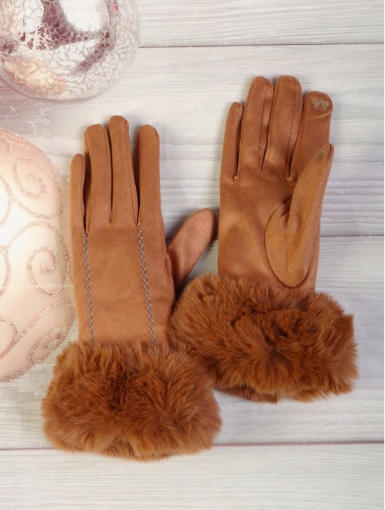 Solid Colour Stitched Pattern Touch Screen Gloves