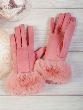 Solid Colour Stitched Pattern Touch Screen Gloves