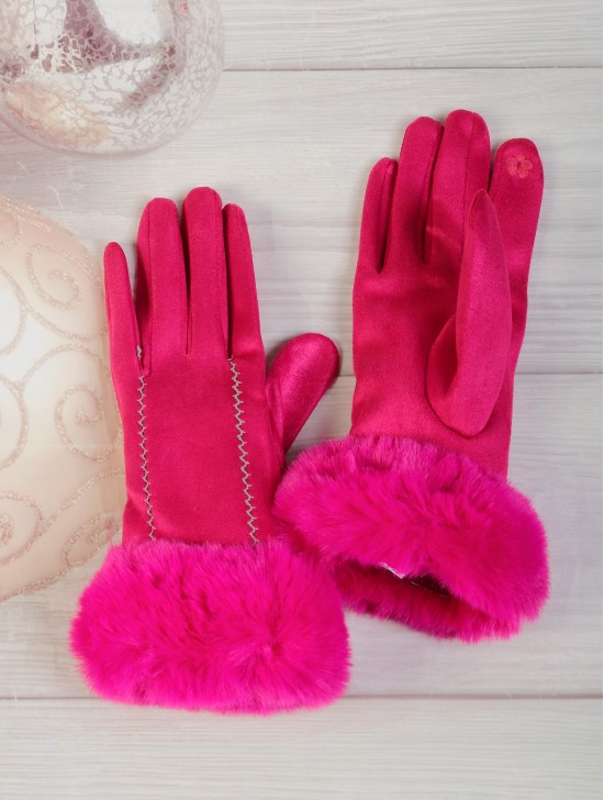 Solid Colour Stitched Pattern Touch Screen Gloves