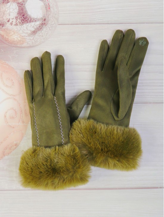 Solid Colour Stitched Pattern Touch Screen Gloves