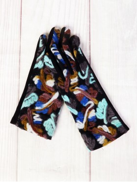 Color Pattern Stitch Touch Screen Gloves 