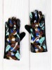 Color Pattern Stitch Touch Screen Gloves 