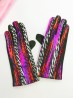 Color Pattern Stitch Touch Screen Gloves 