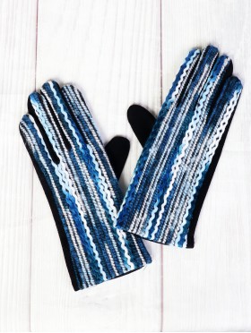 Color Pattern Stitch Touch Screen Gloves 