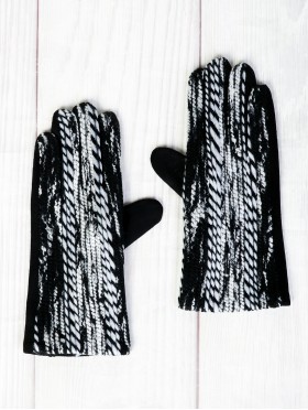 Color Pattern Stitch Touch Screen Gloves 
