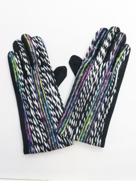 Color Pattern Stitch Touch Screen Gloves 