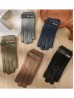 Unisex Suede Touch Screen Gloves W/ Button Buckle