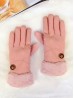 Suede Touch Screen Gloves W/ Stitched Button 