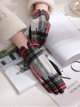 Plaid Touch Screen Glove 