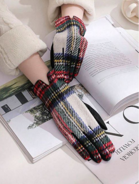 Plaid Touch Screen Glove 