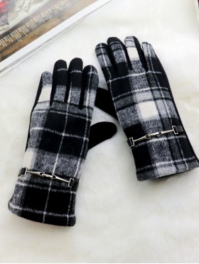 Plaid Touch Screen Glove W/ Link 