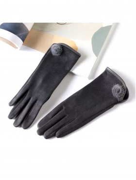 Fashion Touch Screen Gloves with Pom pom