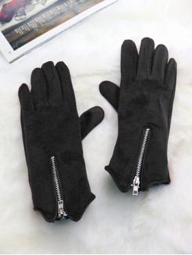 Fashion Touch Screen Gloves with Zipper