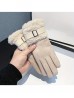 Fashion Touch Screen Gloves with Faux Fur Trim and Belt