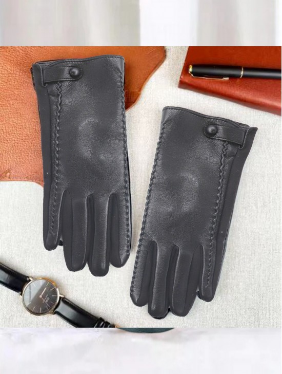 PU Touch Screen Gloves w/ Buckle