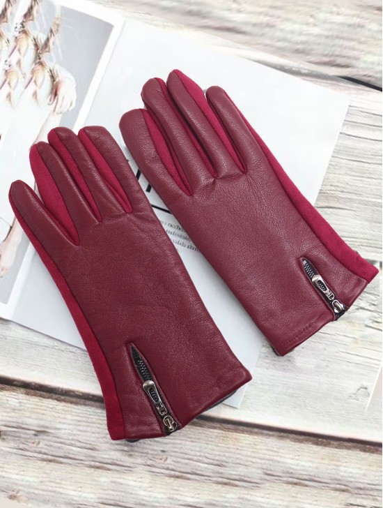 PU Touch Screen Gloves w/ Zipper