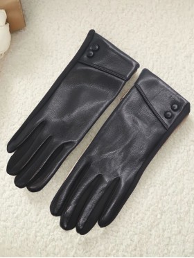 PU Touch Screen Gloves w/ Buttons