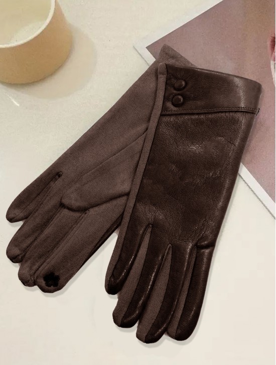 PU Touch Screen Gloves w/ Buttons