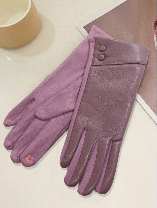 PU Touch Screen Gloves w/ Buttons