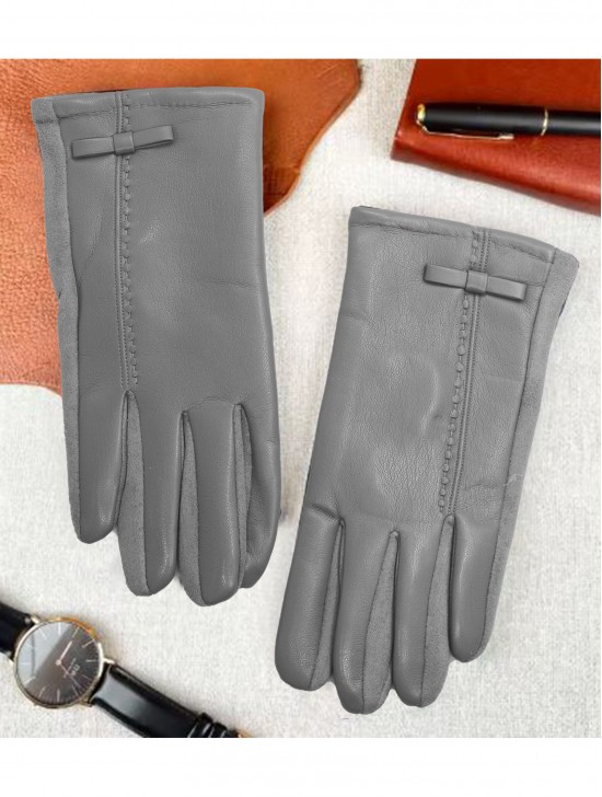 PU Touch Screen Gloves w/ Bow