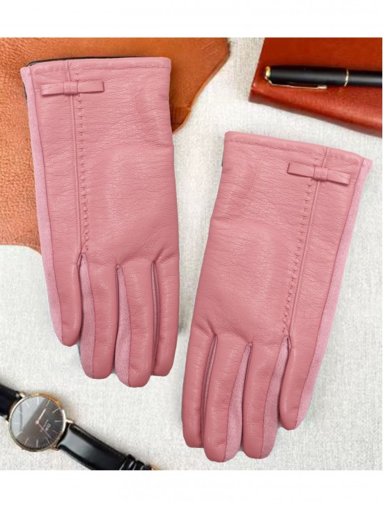 PU Touch Screen Gloves w/ Bow