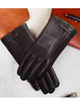 PU Touch Screen Gloves w/ Bow
