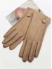 PU Touch Screen Gloves W/ Button Detailing