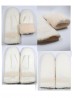 Waterproof Fabric Fur Spliced Gloves