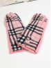 Double Buttoned Plaid Touch Screen Glove
