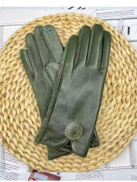 PU Touch Screen Gloves w/ Pom Pom