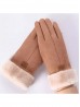 Suede Touch Screen Gloves W/ Leather Label