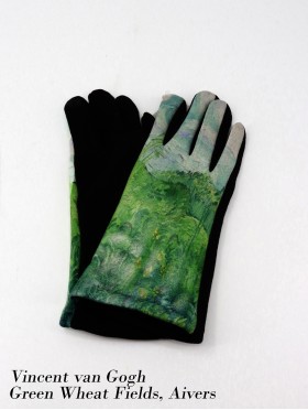 Green Wheat Fields, Aivers Oil Painting Touch Screen Gloves