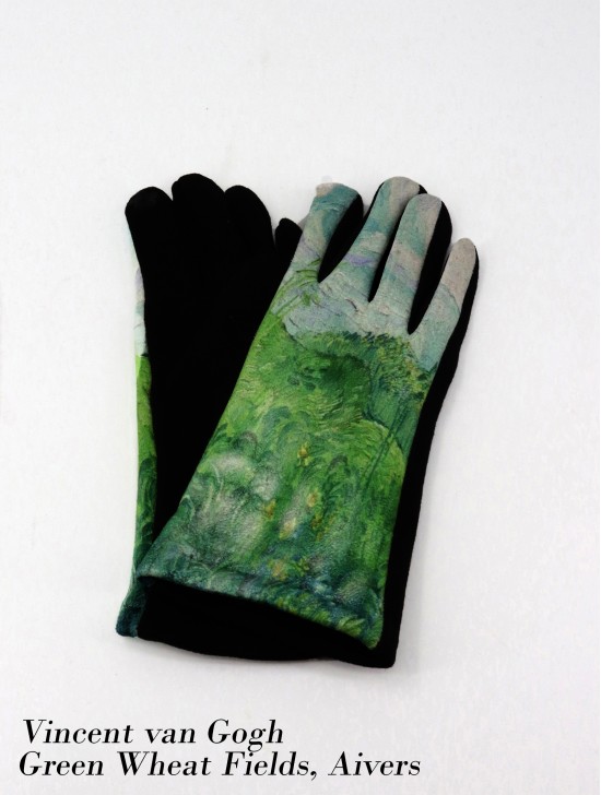 Green Wheat Fields, Aivers Oil Painting Touch Screen Gloves