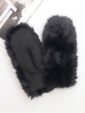 Unisex Faux Fur Mittens