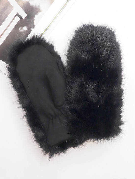Unisex Faux Fur Mittens