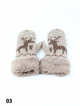 Fashion Knitted Reindeer Gloves (Gloves Only)