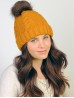 Cable Knitted Camp Hat W/ Pompom (Plush Inside)