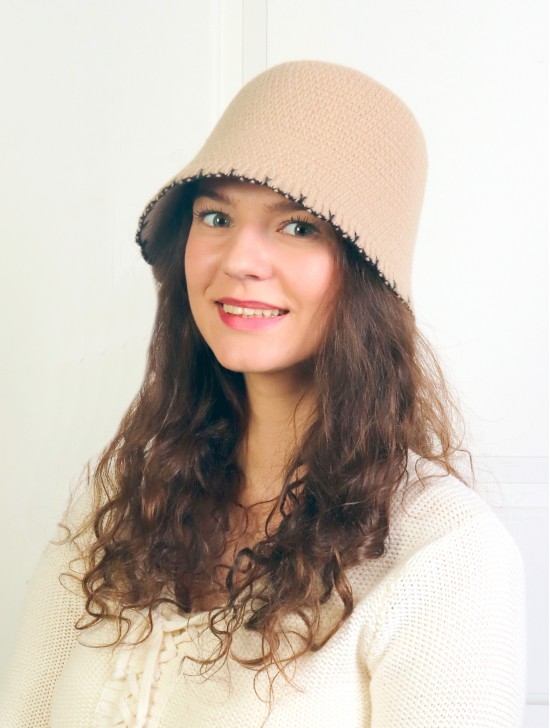 Breathable Contrast Design Knitting  Bucket Hat